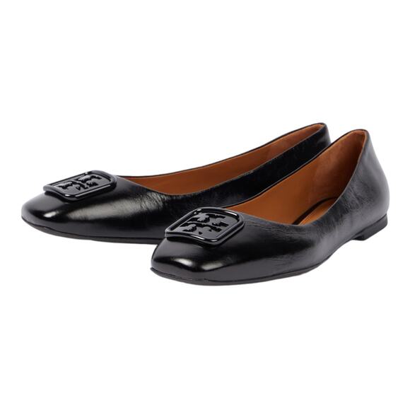 Tory Burch NWOB Georgia Slip-On Ballet Flats Wrinkle Black Size 9M - Picture 9 of 11